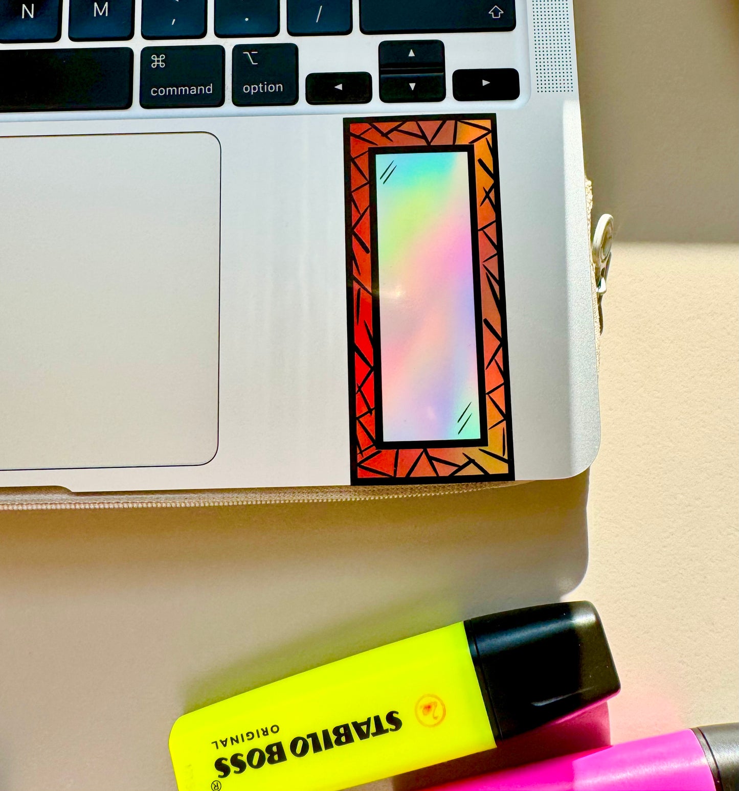 Lucid Reflection - Mirror Sticker | Holographic, Waterproof Vinyl | 4x9cm (1.6x3.5")