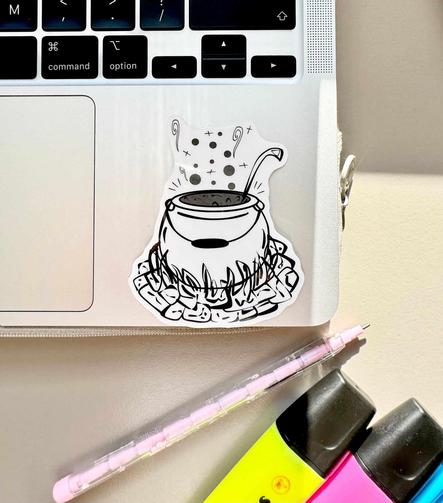 Bubbly Brew - Cauldron Sticker | Clear, Waterproof Vinyl | 6.5x8cm (2.4x3")
