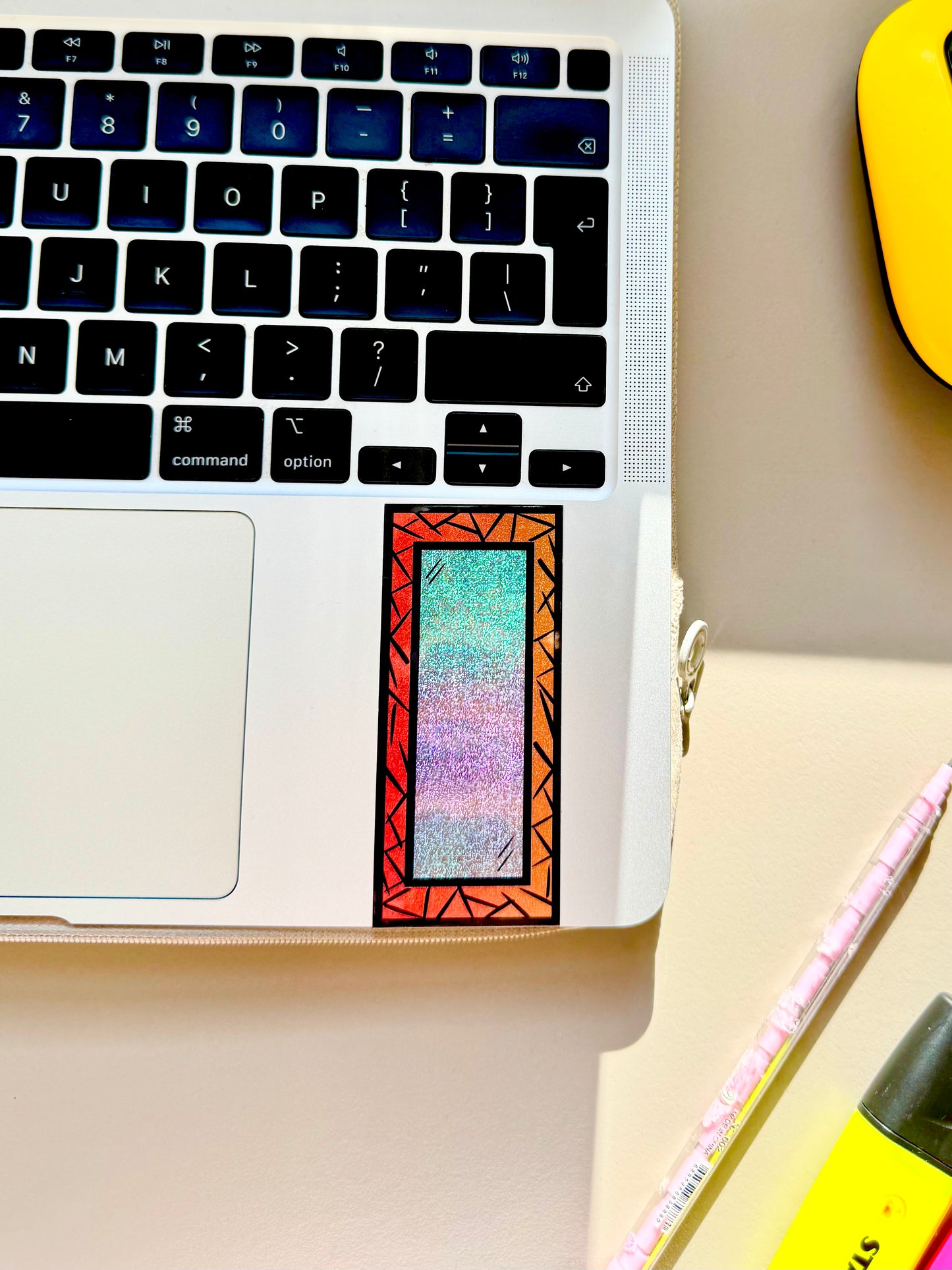 Lucid Reflection - Mirror Sticker | Pixie Dust, Waterproof Vinyl | 4x9cm (1.6x3.5")