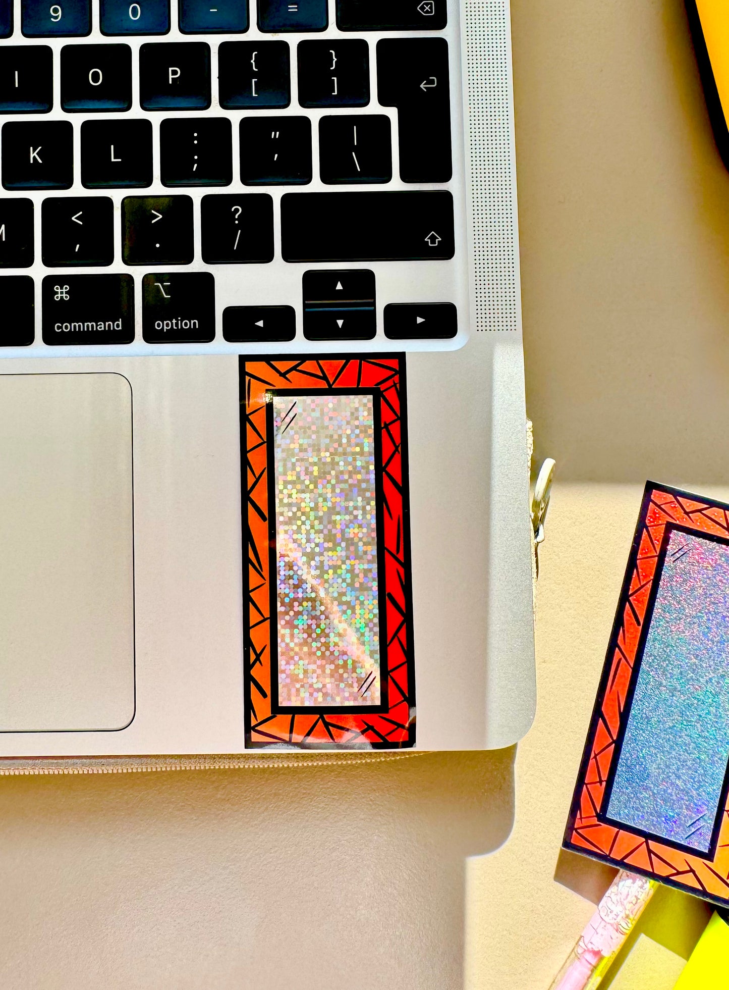 Lucid Reflection - Mirror Sticker | Glitter, Waterproof Vinyl | 4x9cm (1.6x3.5")