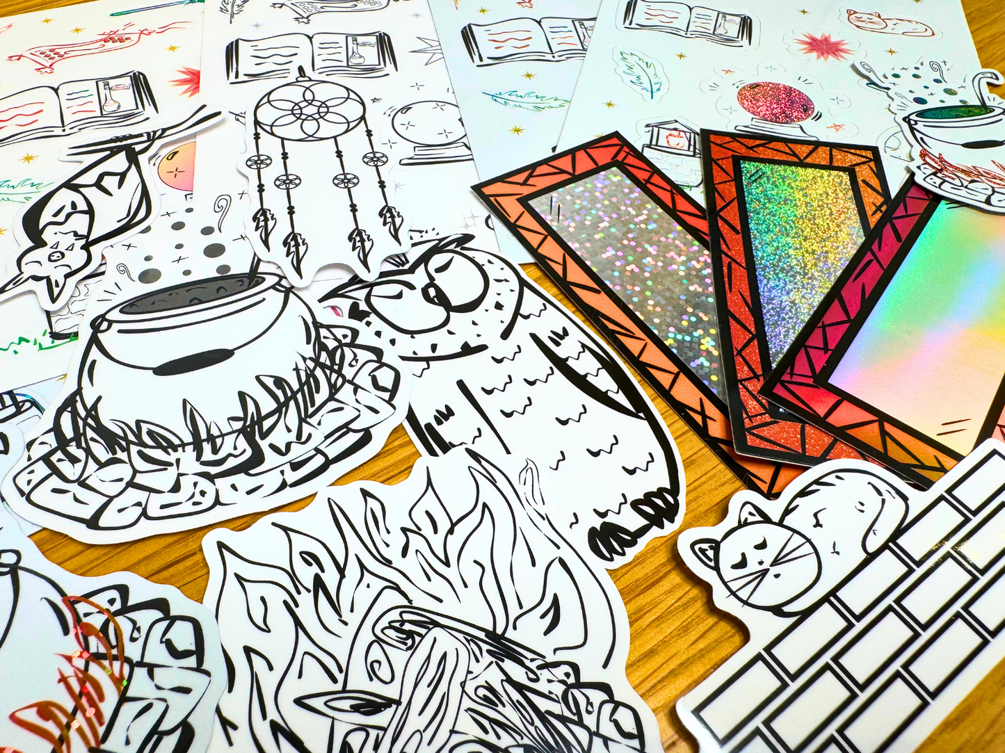 Fluffy Sensei - Owl Sticker | Clear, Waterproof Vinyl | 4x7.5cm (1.6x3")