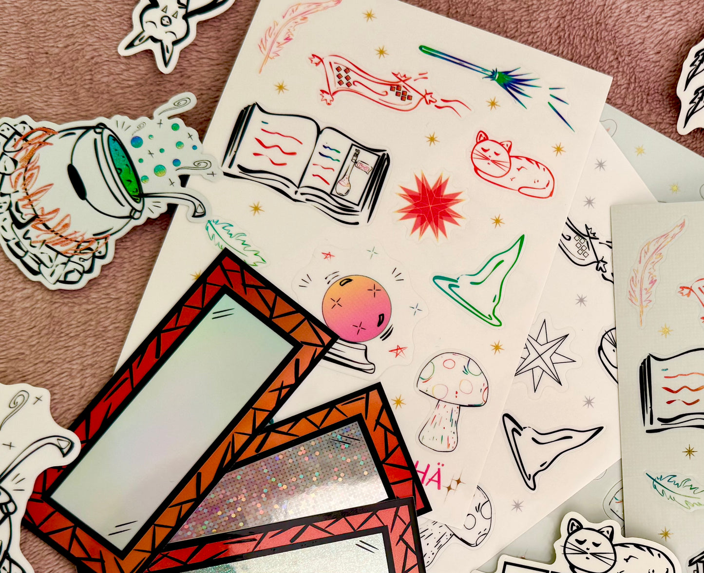 Charmed Bits & Bobs - Sticker Sheet | Clear Vinyl (Coloured Edition), Waterproof | 10x14cm (3.9x5.5")