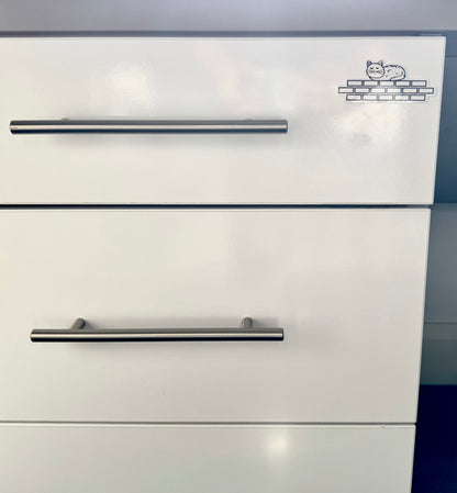 Catnap Loaf- Cat on wall Sticker | White, Waterproof Vinyl | 8.5x3.7cm (3.3x1.5")