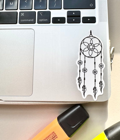 Moonwoven- Dreamcatcher Sticker | Clear, Waterproof Vinyl | 3.5x8.5cm (1.4x3.3")