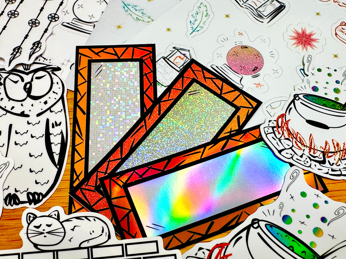 Lucid Reflection - Mirror Sticker | Pixie Dust, Waterproof Vinyl | 4x9cm (1.6x3.5")