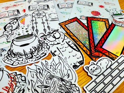 Bubbly Brew - Cauldron Sticker | Clear, Waterproof Vinyl | 6.5x8cm (2.4x3")