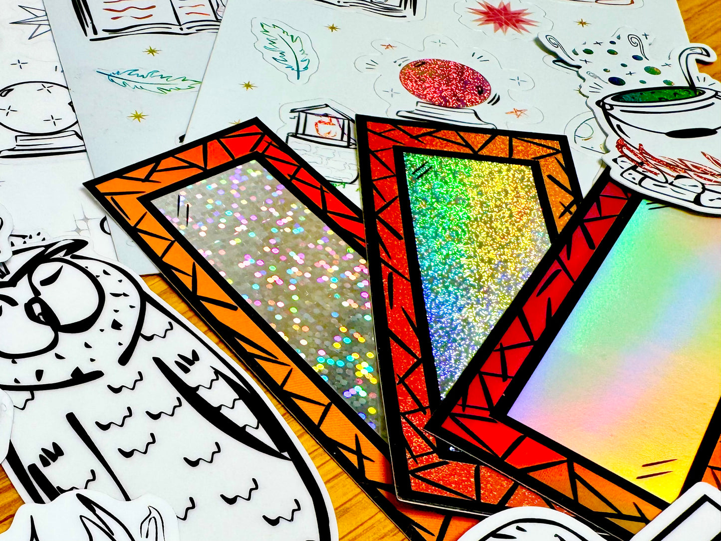 Lucid Reflection - Mirror Sticker | Pixie Dust, Waterproof Vinyl | 4x9cm (1.6x3.5")