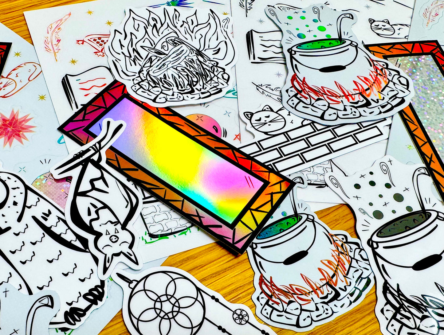 Lucid Reflection - Mirror Sticker | Holographic, Waterproof Vinyl | 4x9cm (1.6x3.5")