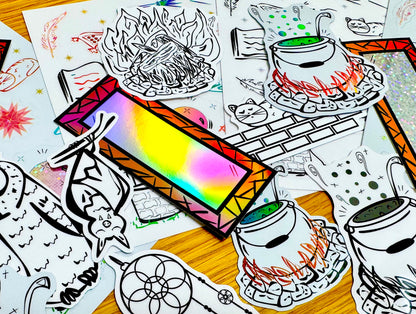 Lucid Reflection - Mirror Sticker | Holographic, Waterproof Vinyl | 4x9cm (1.6x3.5")