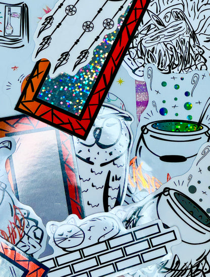 Bubbly Brew - Cauldron Sticker | Glitter, Waterproof Vinyl | 6.5x8cm (2.4x3")