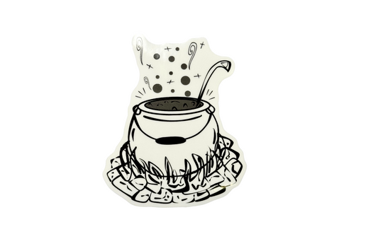 Bubbly Brew - Cauldron Sticker | Clear, Waterproof Vinyl | 6.5x8cm (2.4x3")