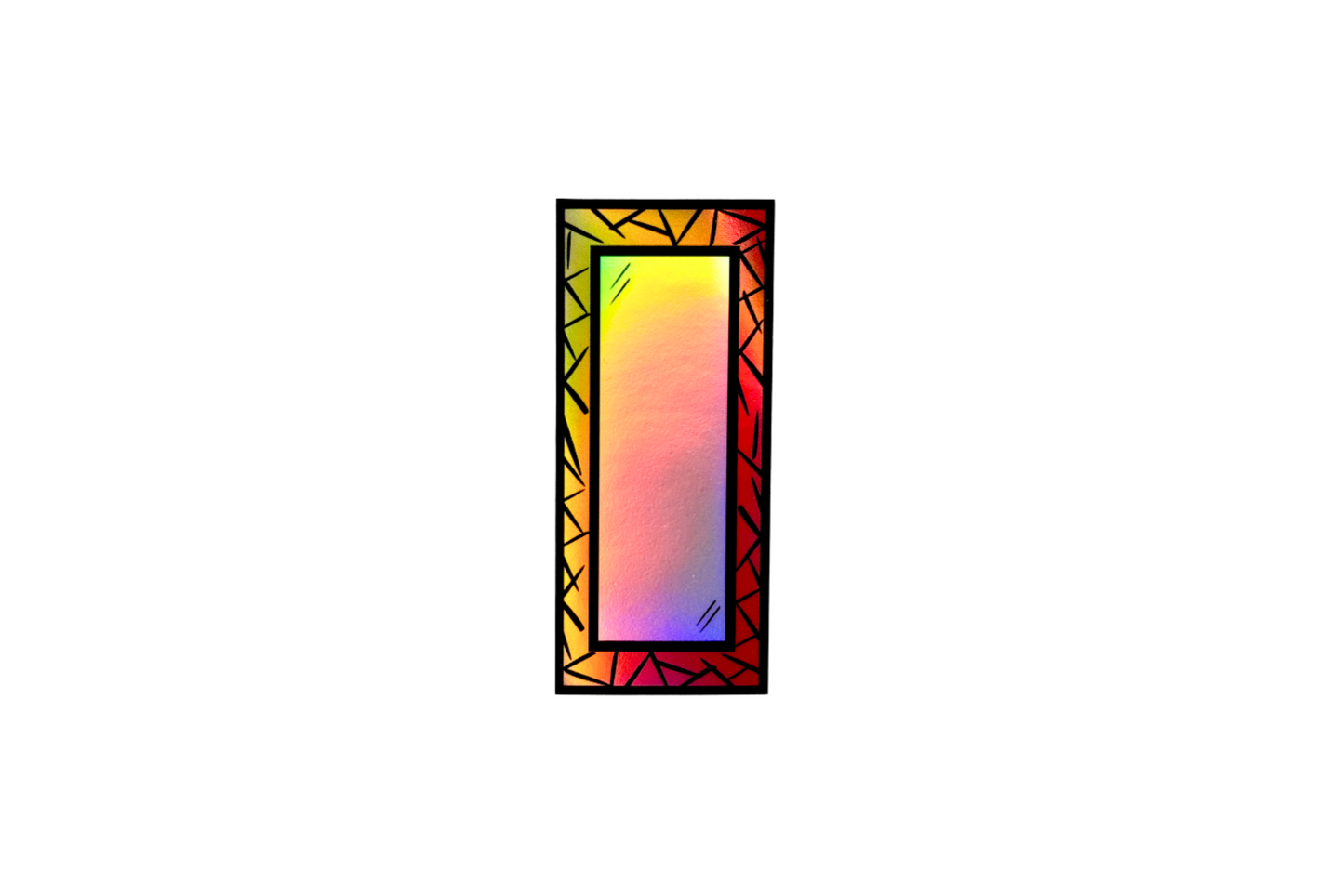 Lucid Reflection - Mirror Sticker | Holographic, Waterproof Vinyl | 4x9cm (1.6x3.5")