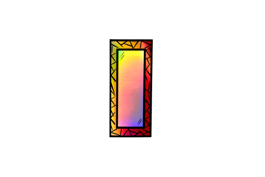 Lucid Reflection - Mirror Sticker | Holographic, Waterproof Vinyl | 4x9cm (1.6x3.5")
