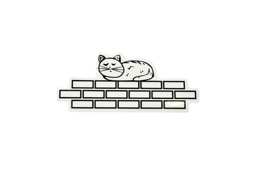 Catnap Loaf- Cat on wall Sticker | White, Waterproof Vinyl | 8.5x3.7cm (3.3x1.5")