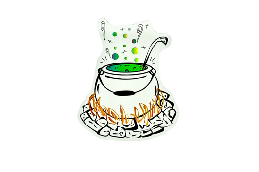 Bubbly Brew - Cauldron Sticker | Holographic, Waterproof Vinyl | 6.5x8cm (2.4x3")