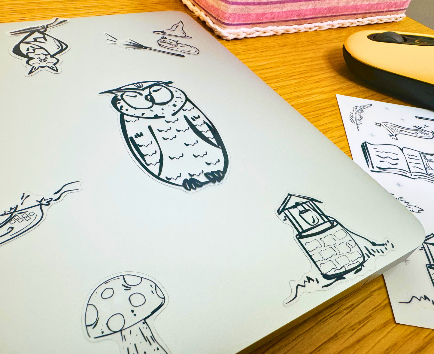 Fluffy Sensei - Owl Sticker | Clear, Waterproof Vinyl | 4x7.5cm (1.6x3")