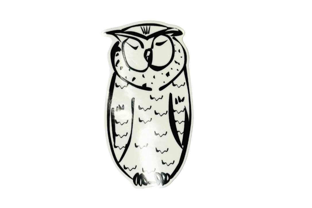 Fluffy Sensei - Owl Sticker | Clear, Waterproof Vinyl | 4x7.5cm (1.6x3")