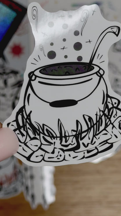 Bubbly Brew - Cauldron Sticker | Clear, Waterproof Vinyl | 6.5x8cm (2.4x3")