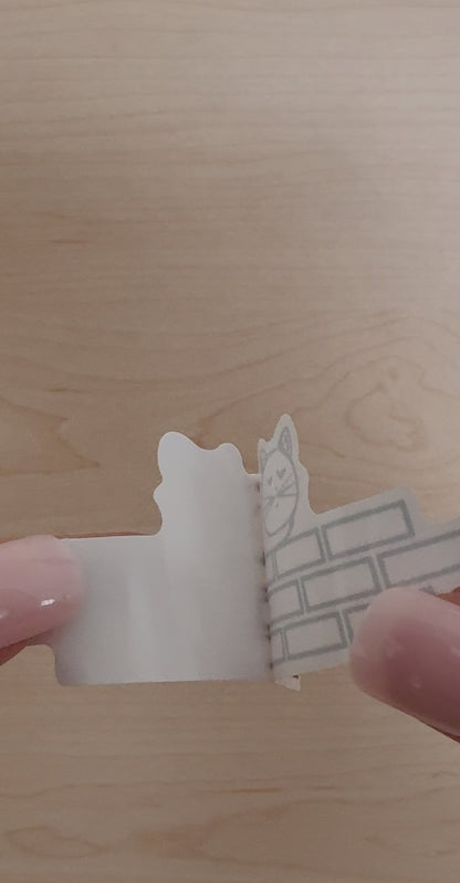 Catnap Loaf- Cat on wall Sticker | White, Waterproof Vinyl | 8.5x3.7cm (3.3x1.5")