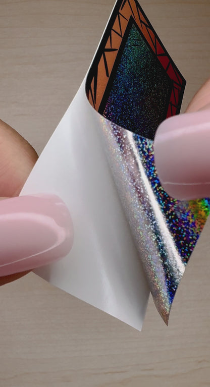 Lucid Reflection - Mirror Sticker | Pixie Dust, Waterproof Vinyl | 4x9cm (1.6x3.5")