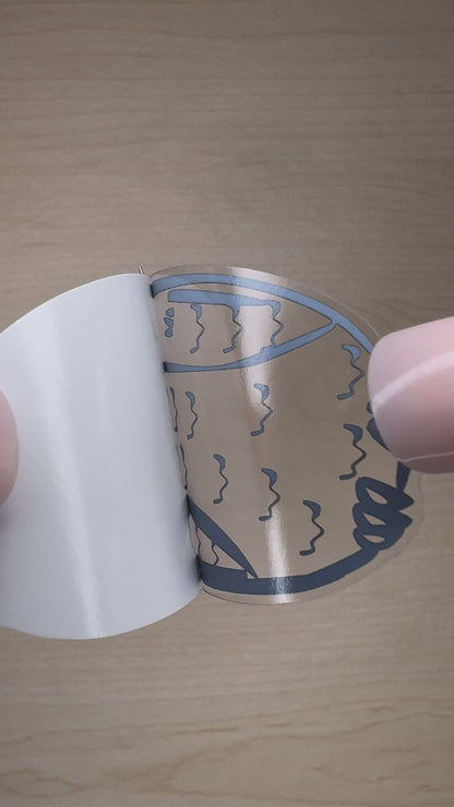 Fluffy Sensei - Owl Sticker | Clear, Waterproof Vinyl | 4x7.5cm (1.6x3")